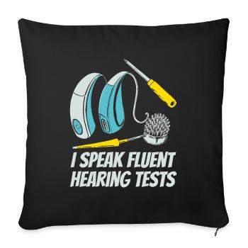 Hearing aid specialist - Sofa pillowcase 17,3'' x 17,3'' (45 x 45 cm) - black - Front