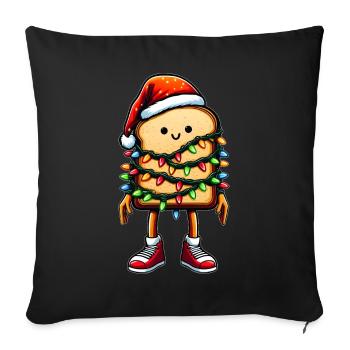 Cute Loaf Bread Baking Bread Baker Christmas Mu - Sofa pillowcase 17,3'' x 17,3'' (45 x 45 cm) - black - Front