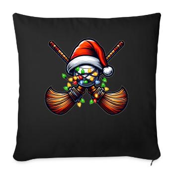 Ballon Chapeau de Noël Noël - Housse de coussin décorative 45 x 45 cm - noir - Devant