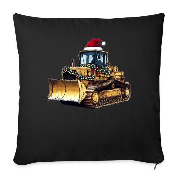 Bulldozer Christmas Hat Xmas - Sofa pillowcase 17,3'' x 17,3'' (45 x 45 cm) - black - Front