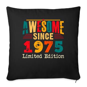 Génial depuis 1975 Anniversaire 50 ans - Housse de coussin décorative 45 x 45 cm - noir - Devant