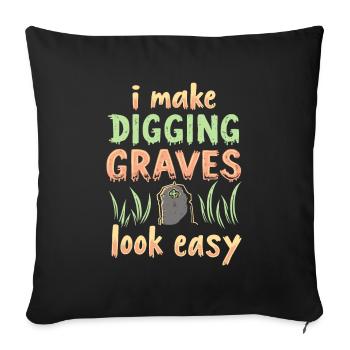 Gravedigger Funeral Assistant - Sofa pillowcase 17,3'' x 17,3'' (45 x 45 cm) - black - Front