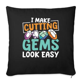 Gemstone cutter - Sofa pillowcase 17,3'' x 17,3'' (45 x 45 cm) - black - Front
