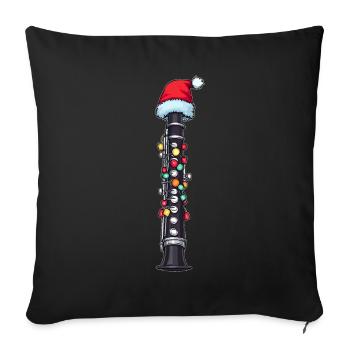 Clarinet Instrument Christmas Hat Xmas - Sofa pillowcase 17,3'' x 17,3'' (45 x 45 cm) - black - Front