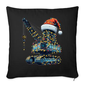 Crane Operator HEO Heavy Equipment Santa Hat - Sofa pillowcase 17,3'' x 17,3'' (45 x 45 cm) - black - Front