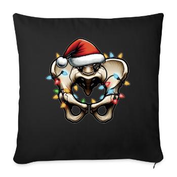 Prothèse de hanche Chirurgie de la hanche Père Noël - Housse de coussin décorative 45 x 45 cm - noir - Devant