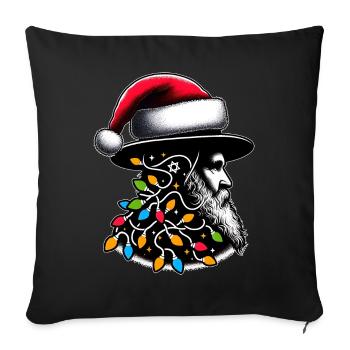 Rabbiner Hebräisch Weihnachtsmütze Xmas - Sofakissenbezug 45 x 45 cm - Schwarz - Vorne