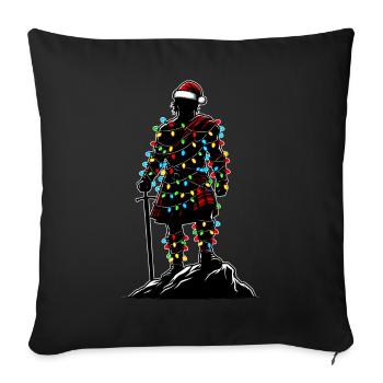 Highlander Chapeau de Noël Highlander Scottish Highland Cow - Housse de coussin décorative 45 x 45 cm - noir - Devant