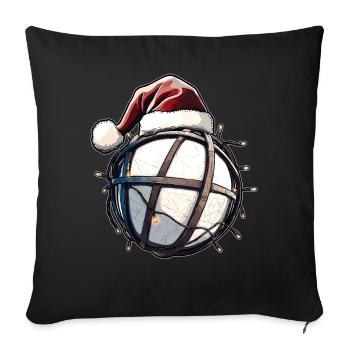 Horseball Père Noël Chapeau Noël - Housse de coussin décorative 45 x 45 cm - noir - Devant