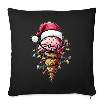 Icicle Santa Hat Xmas - Sofa pillowcase 17,3'' x 17,3'' (45 x 45 cm) - black - Front