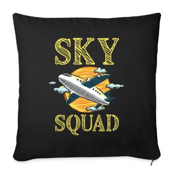 Hôtesse de l’air Squad d’hôtesses de l’air - Housse de coussin décorative 45 x 45 cm - noir - Devant