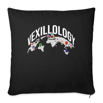 Vexillology Map Art World Map - Sofa pillowcase 17,3'' x 17,3'' (45 x 45 cm) - black - Front