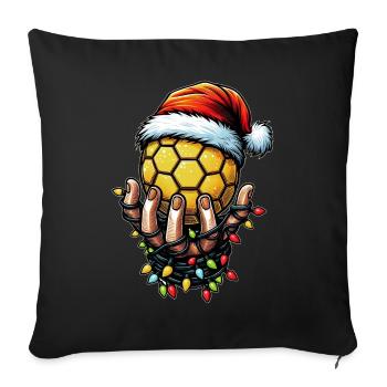 Entraîneur de handball Père Noël - Housse de coussin décorative 45 x 45 cm - noir - Devant