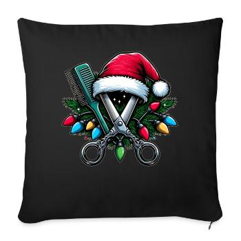 Hairdresser Hairdresser Christmas Hat Xmas - Sofa pillowcase 17,3'' x 17,3'' (45 x 45 cm) - black - Front