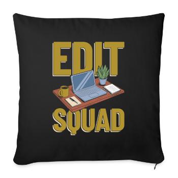 Editor Squad - Sofa pillowcase 17,3'' x 17,3'' (45 x 45 cm) - black - Front