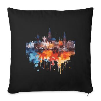 Land van Cuijk - Housse de coussin décorative 45 x 45 cm - noir - Devant