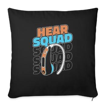 Hearing aid specialist Kader - Sofa pillowcase 17,3'' x 17,3'' (45 x 45 cm) - black - Front