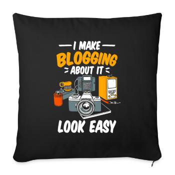 Blogueur Blogueur - Housse de coussin décorative 45 x 45 cm - noir - Devant