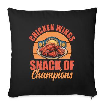 Chicken Wings Snack Of Champions Wings Liebhaber - Sofakissenbezug 45 x 45 cm - Schwarz - Vorne