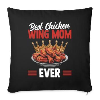 Meilleure maman d’ailes de poulet de tous les temps Mamans d’ailes de poulet - Housse de coussin décorative 45 x 45 cm - noir - Devant