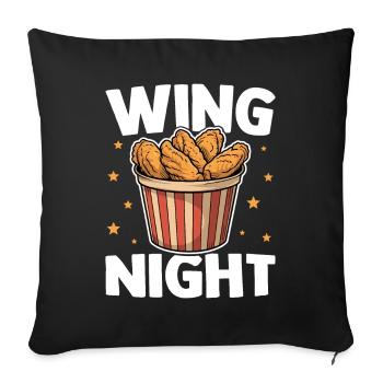 Ailes de poulet de nuit drôles Ailes croustillantes - Housse de coussin décorative 45 x 45 cm - noir - Devant