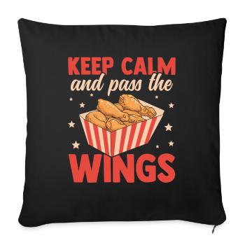 Ailes croustillantes Ailes de poulet chaudes - Housse de coussin décorative 45 x 45 cm - noir - Devant