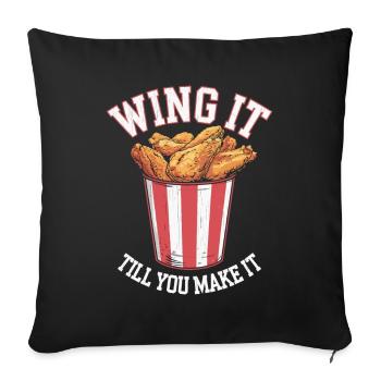 Aile de poulet Habillement Aile jusqu’à ce que vous le fassiez - Housse de coussin décorative 45 x 45 cm - noir - Devant