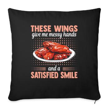 Hot Chicken Wings Buffalo Sauce Messy Hands - Sofa pillowcase 17,3'' x 17,3'' (45 x 45 cm) - black - Front
