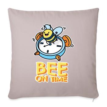 Clock Bee on Time Funny Graphic - Sofa pillowcase 17,3'' x 17,3'' (45 x 45 cm) - light taupe - Front