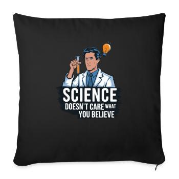 Scientifiques et athées contre les proverbes de l’Église - Housse de coussin décorative 45 x 45 cm - noir - Devant