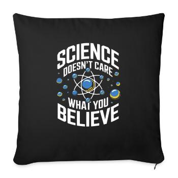 Research wants facts, not belief - Sofa pillowcase 17,3'' x 17,3'' (45 x 45 cm) - black - Front