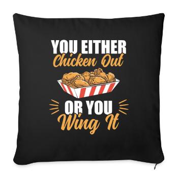 Fast Food Liebhaber Lustiger Chicken Wing Spruch - Sofakissenbezug 45 x 45 cm - Schwarz - Vorne
