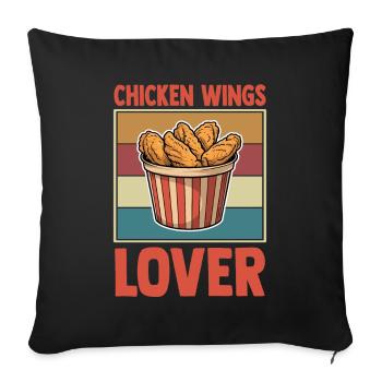 Chicken Wings Lover Retro Hühnerflügel Bucket - Sofa pillowcase 17,3'' x 17,3'' (45 x 45 cm) - black - Front
