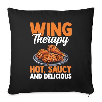 Hot Wings Chicken Spicy Hühnerflügel Junk Food - Sofa pillowcase 17,3'' x 17,3'' (45 x 45 cm) - black - Front