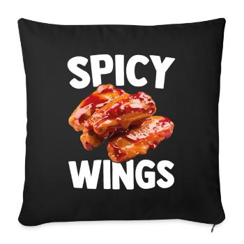 Spicy Hot Chicken Wings Chicken Wings Funny - Sofa pillowcase 17,3'' x 17,3'' (45 x 45 cm) - black - Front
