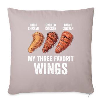 Chicken Wings Lustig Frittiert Gegrillt Gebacken - Sofakissenbezug 45 x 45 cm - helles Taupe - Vorne