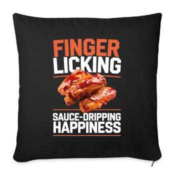 Chicken Wings Fast Food Lover Gift - Sofa pillowcase 17,3'' x 17,3'' (45 x 45 cm) - black - Front