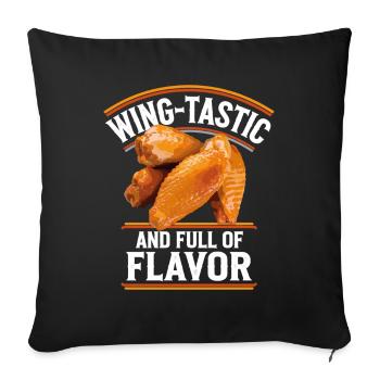 Chicken Wings Wing-Tastic And Full Of Flavor - Sofa pillowcase 17,3'' x 17,3'' (45 x 45 cm) - black - Front