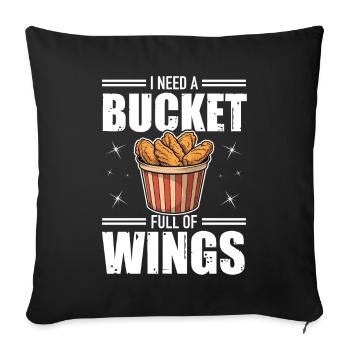 Chicken Wings Bucket Fast Food Chicken Stand - Sofa pillowcase 17,3'' x 17,3'' (45 x 45 cm) - black - Front