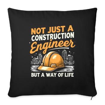 Civil engineer - Sofa pillowcase 17,3'' x 17,3'' (45 x 45 cm) - black - Front