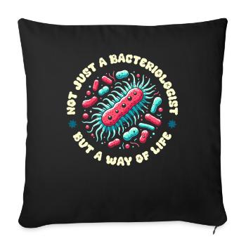 Bactériologiste - Housse de coussin décorative 45 x 45 cm - noir - Devant