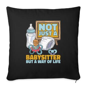Baby-sitter - Housse de coussin décorative 45 x 45 cm - noir - Devant