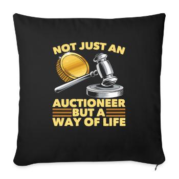 Commissaire-priseur - Housse de coussin décorative 45 x 45 cm - noir - Devant