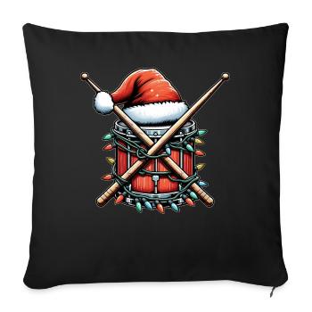 Drummer Drum Christmas Hat Xmas - Sofa pillowcase 17,3'' x 17,3'' (45 x 45 cm) - black - Front
