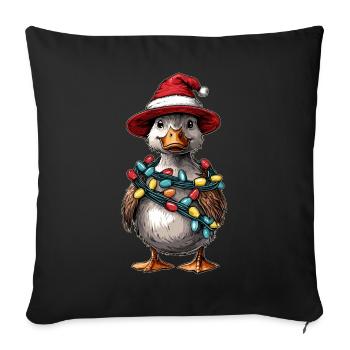 Canards Canard Chapeau de Noël Noël - Housse de coussin décorative 45 x 45 cm - noir - Devant