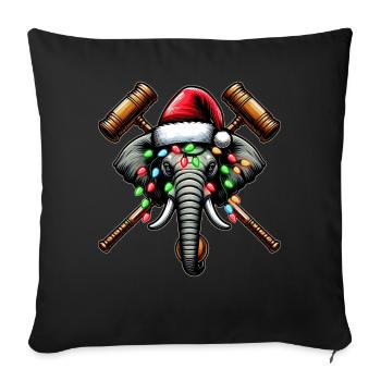 Elephant Polo Christmas Hat Xmas - Sofa pillowcase 17,3'' x 17,3'' (45 x 45 cm) - black - Front