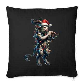Faun Satyres Chèvre Hommes Grec Ancien Noël - Housse de coussin décorative 45 x 45 cm - noir - Devant