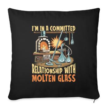 Glassblowing - Sofa pillowcase 17,3'' x 17,3'' (45 x 45 cm) - black - Front