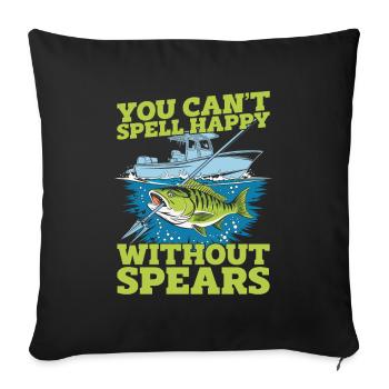 Chasse sous-marine Pêche - Housse de coussin décorative 45 x 45 cm - noir - Devant