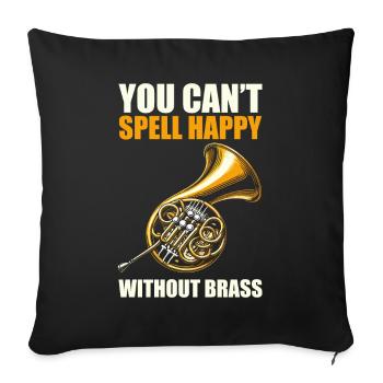 Horn player French Horn - Sofa pillowcase 17,3'' x 17,3'' (45 x 45 cm) - black - Front
